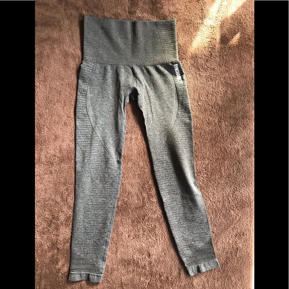 Gymshark high waisted seamless legging—Black marl